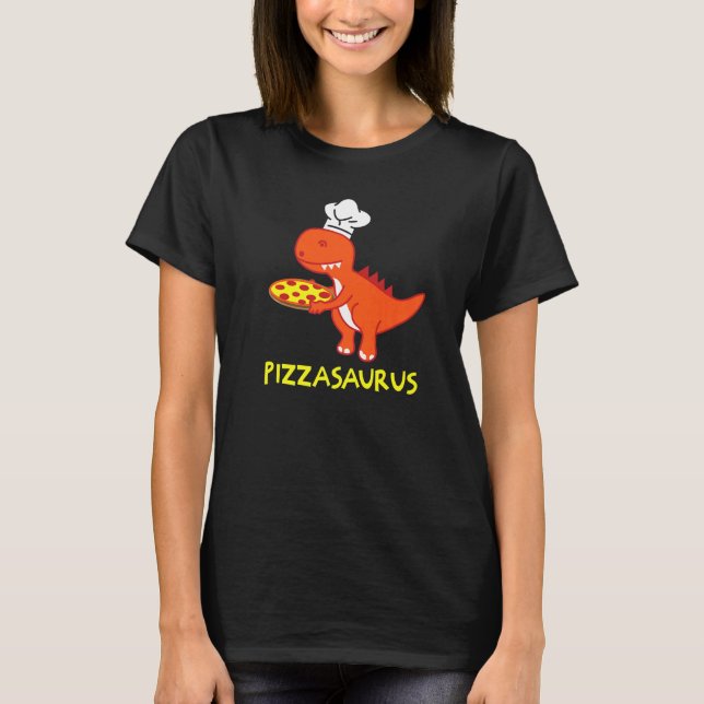 Camiseta Pizzasaurus T Rex Dinossaur Pepperoni Pizza Hallow (Frente)