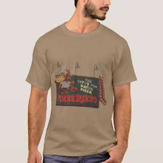 Camiseta Pizzerizzo é pizza de rato