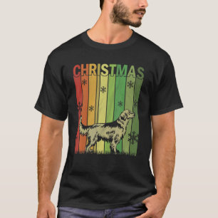 Camiseta Pj De Natal Combinando Cão Retriever Dourado Retro