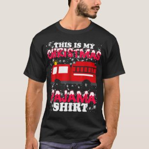 Camiseta Pjama de Natal do Bombeiro - Fogueiro Engraçado Fi