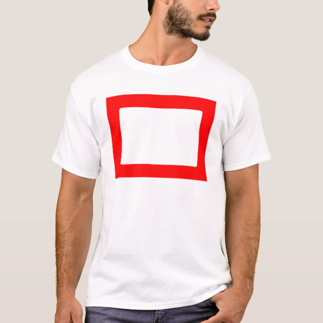 Camiseta Placa 7X5 com Dentro redondo contém vermelho trans (Frente)