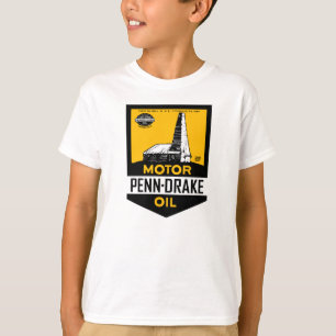 Camiseta placa antiga de óleo de motor Penn Drake