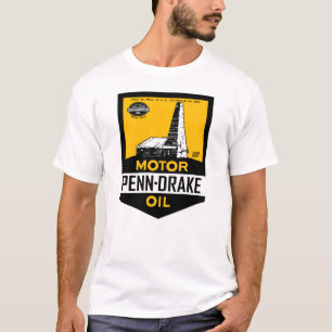 Camiseta placa antiga de óleo de motor Penn Drake