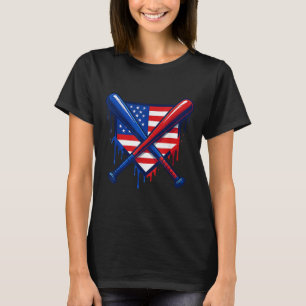 Camiseta Placa Base do Beisebol Gotejamento Sorvete Meninos