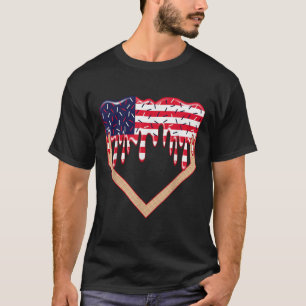 Camiseta Placa de Beisebol Drip Meninos Sorvete Bandeira do