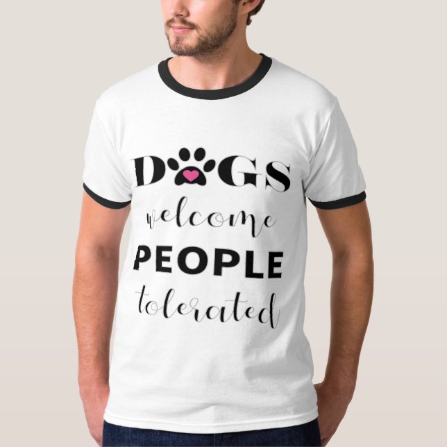 Camiseta Placa de Caligrafia Bem-vindos Cachorros (Frente)