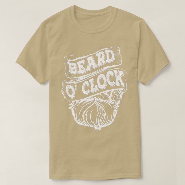 Camiseta Placa de Cheio do Hipster da Barba do Relógio (Frente do Design)