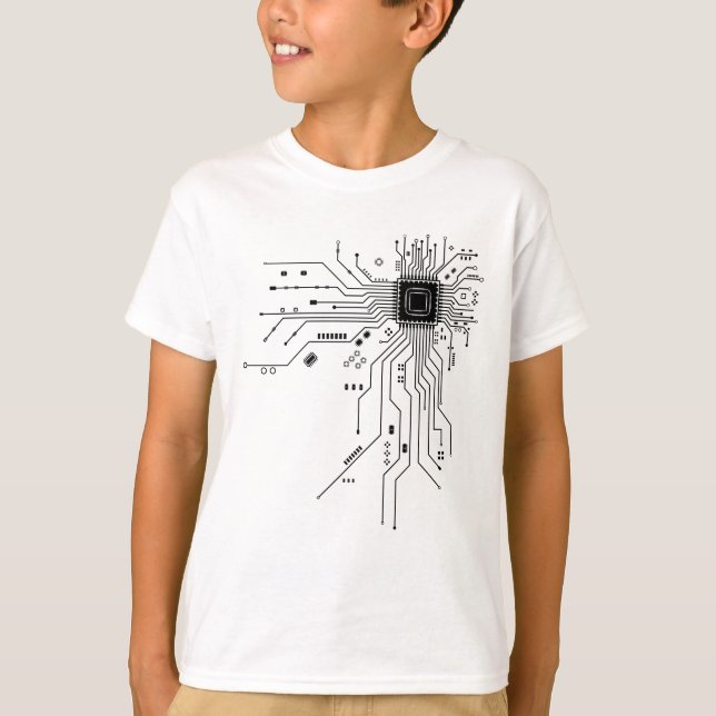 Camiseta Placa de Circuito Engraçada Computador Eletrônica (Frente)