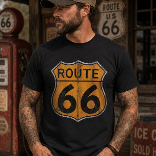 Camiseta Placa de Estrada da Rota 66 Vintage