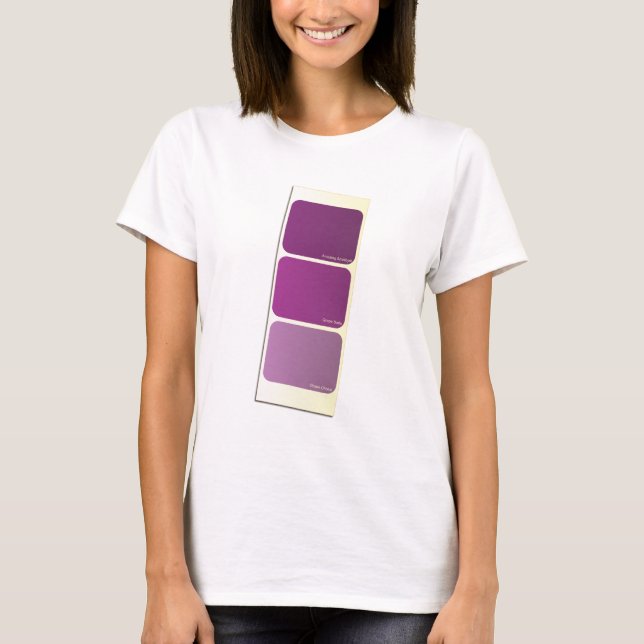 Camiseta Placa de exemplo de pintura roxa (Frente)