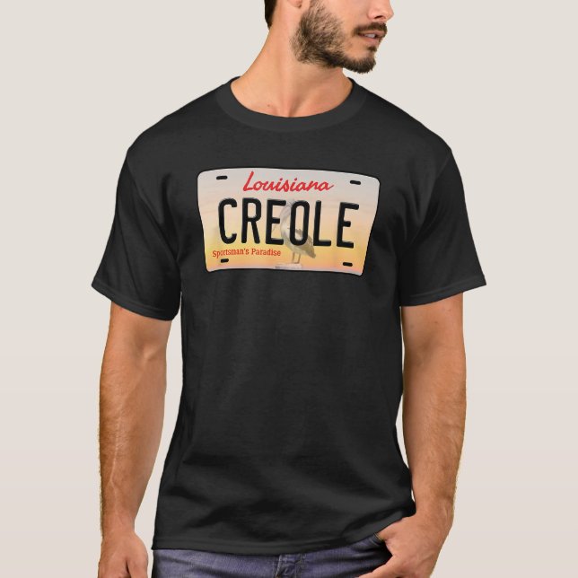 Camiseta Placa de Licença da Creole Louisiana (Frente)