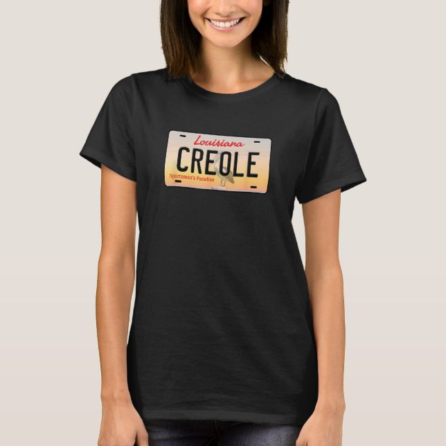 Camiseta Placa de Licença da Creole Louisiana (Frente)