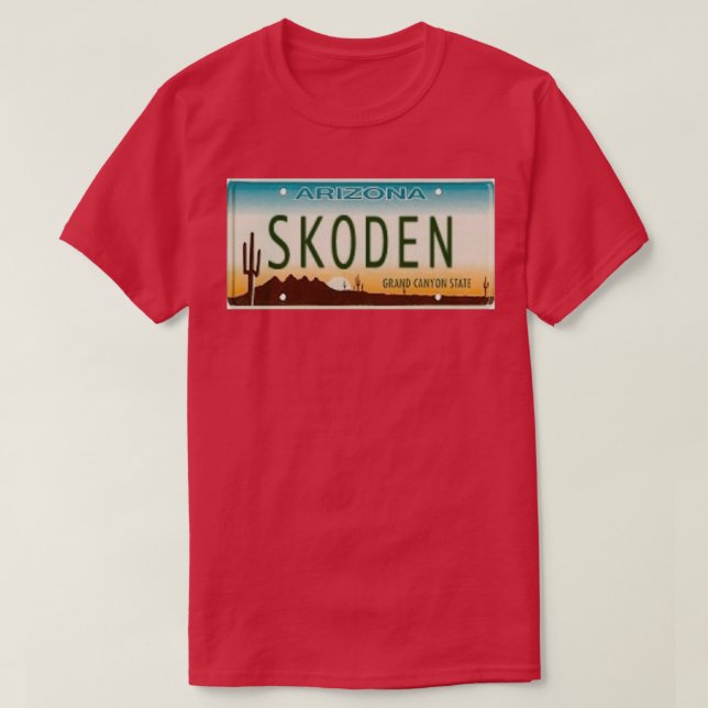 Camiseta Placa de Licença de ARIZONA SKODEN  (Frente do Design)