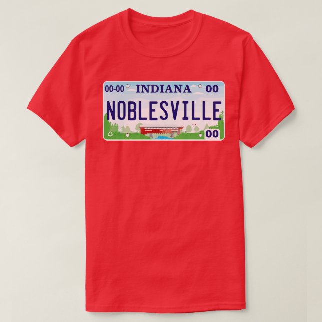 Camiseta Placa de Licença de Indiana Noblesville (Frente do Design)