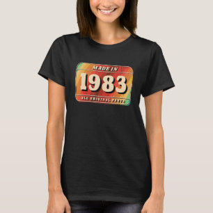 Camiseta Placa de Licença de Peças Originais Feita em 1983