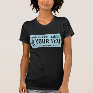 Camiseta Placa de Licença de Washington Sasquatch