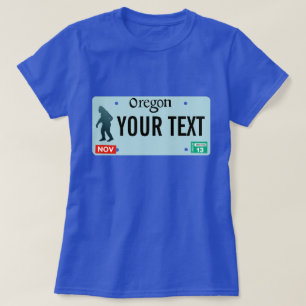 Camiseta Placa de Licença do Oregon Sasquatch