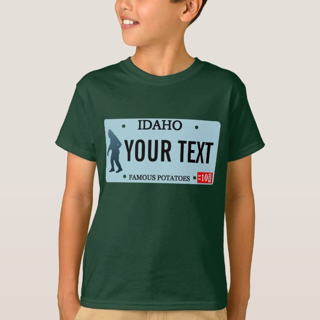 Camiseta Placa de Licença Idaho Sasquatch (Frente)