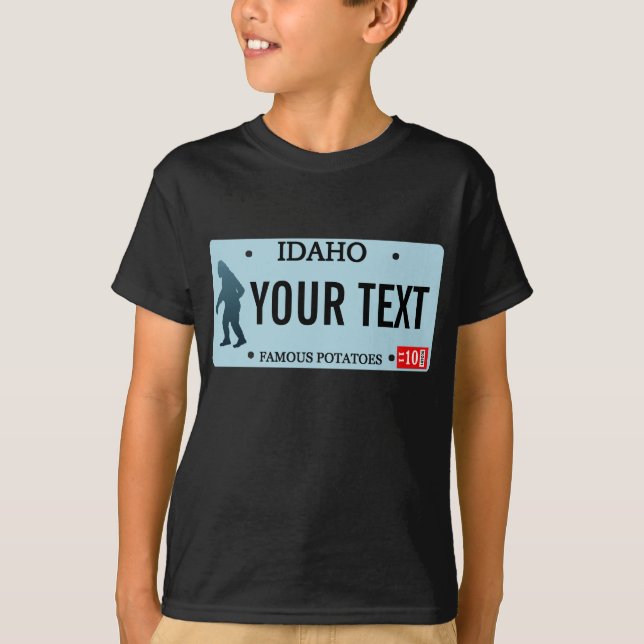 Camiseta Placa de Licença Idaho Sasquatch (Frente)