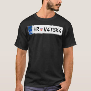 Camiseta Placa de Licença para Automóveis da Croácia Hrvats