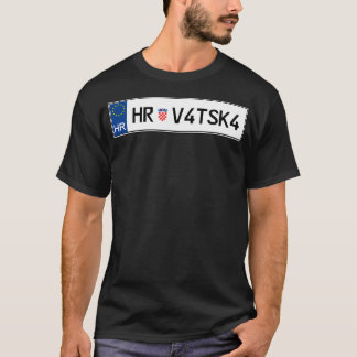 Camiseta Placa de Licença para Automóveis da Croácia Hrvats