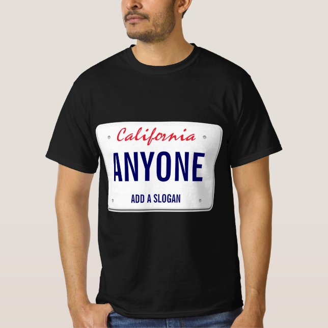 Camiseta Placa de Licença Personalizada da Califórnia (Frente)