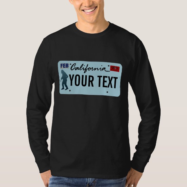 Camiseta Placa de Licença Sasquatch da Califórnia (Frente)