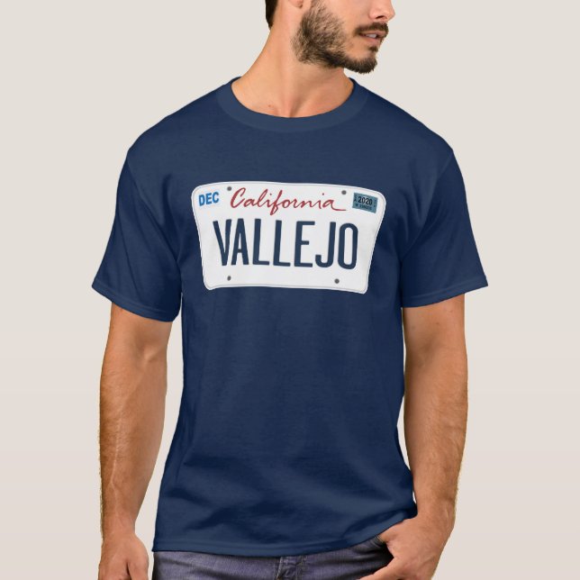 Camiseta Placa de Licença Vallejo California T Shirt (Frente)