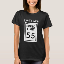 Camiseta Placa de Limite de Velocidade de Aniversário | Nom