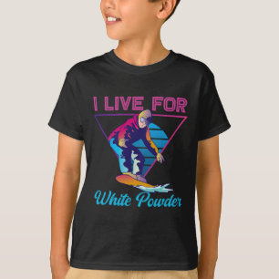 Camiseta Placa de neve dos anos 90 e 80 que vivo para pó br
