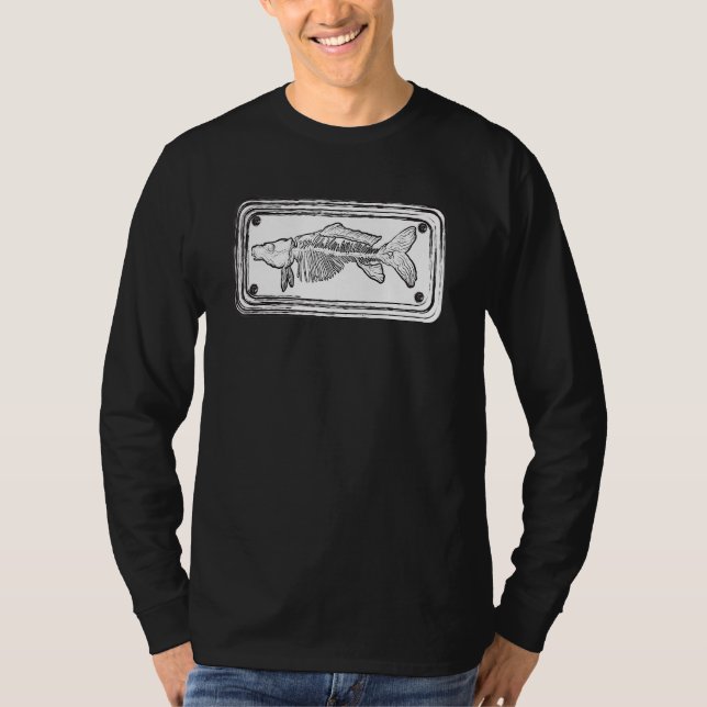 Camiseta Placa de pesca de peixe morto (Frente)