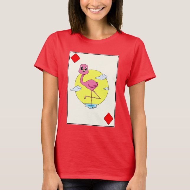 Camiseta Placa de pôquer Flamingo Poker (Frente)
