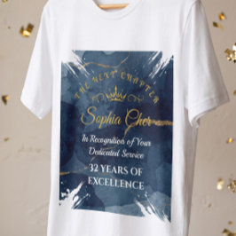 Camiseta Placa de Prêmio de Aposentadoria Dourada da Marinh