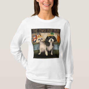 Camiseta Placa de Pub Two Pup com Bandeiras Britânicas e Ir