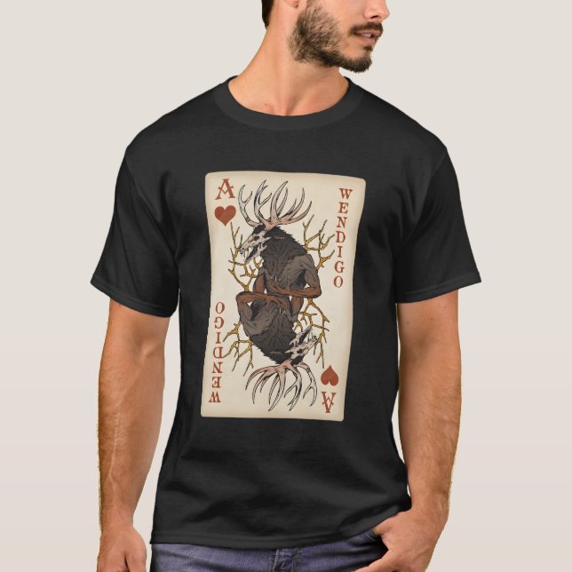 Camiseta Placa de Reprodução Criptid Original De Wendigo (Frente)