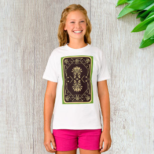 Camiseta Placa de Reprodução de Vintage Elegante Dourada