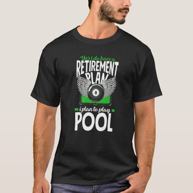 Camiseta Placa de Retirada do Billiard Play Tocar Piscina (Frente)