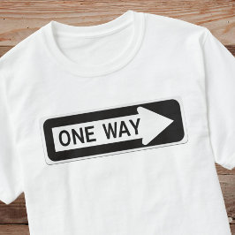 Camiseta Placa de rua preta e branca de uma via