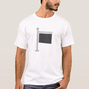 Camiseta Placa de sinalização cinza vazio escuro