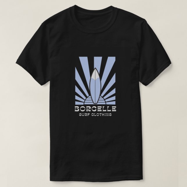 Camiseta Placa de surfe Sunburst - Vestuário de Surf BORCEL (Frente do Design)