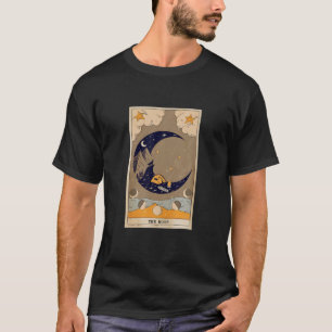 Camiseta Placa de Tarot da Lua, Cartão de Tarô de Esqueleto