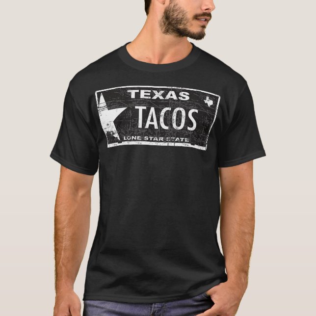 Camiseta Placa de televisão do Texas tacos (Frente)