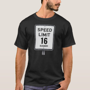 Camiseta Placa de Velocidade de Aniversário de 16 anos Mode
