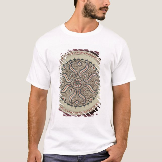Camiseta Placa decorada com um teste padrão da chama (Frente)