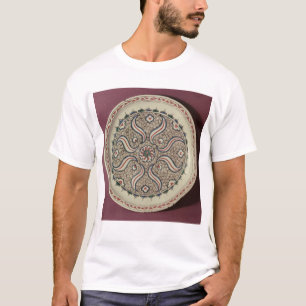 Camiseta Placa decorada com um teste padrão da chama