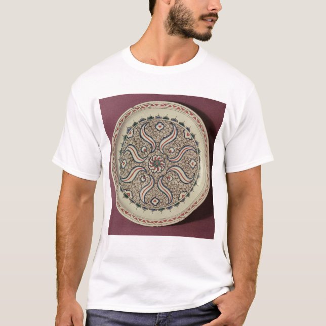 Camiseta Placa decorada com um teste padrão da chama (Frente)