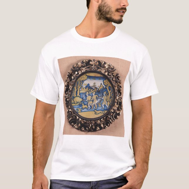 Camiseta Placa decorada com uma cena da caça (Frente)