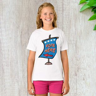 Camiseta Placa Direcional de Votação Aqui