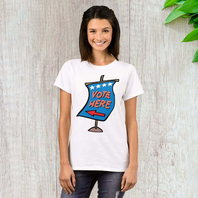 Camiseta Placa Direcional de Voto Aqui (Criador carregado)