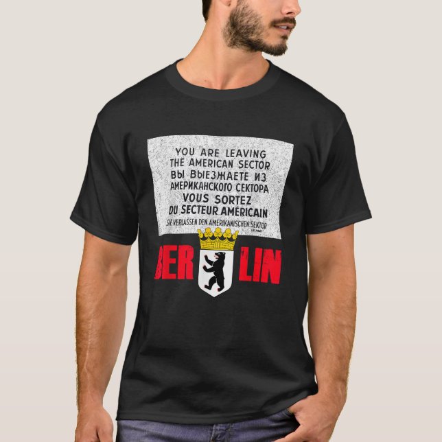 Camiseta Placa do Checkpoint Charlie de Berlim   (Frente)
